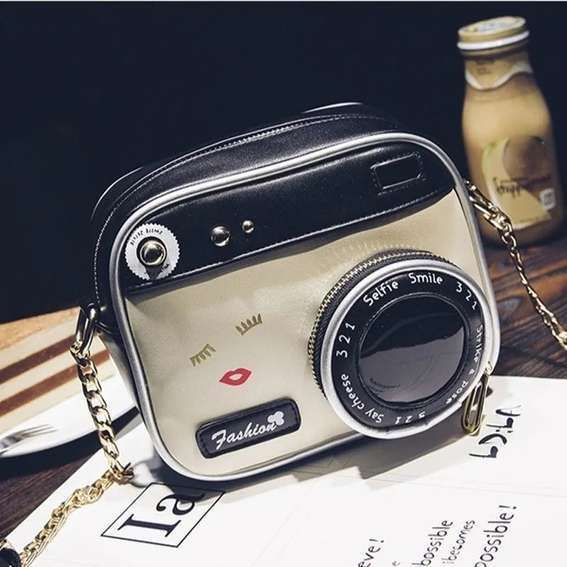 Retro Camera Shaped Women's Shoulder Crossbody Chain Bag For Ladies