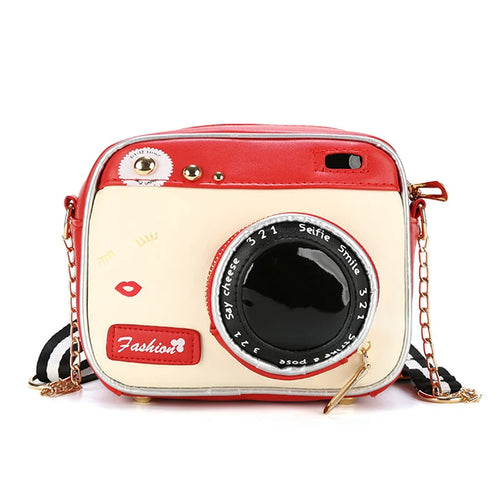 Retro Camera Shaped Women's Shoulder Crossbody Chain Bag For Ladies