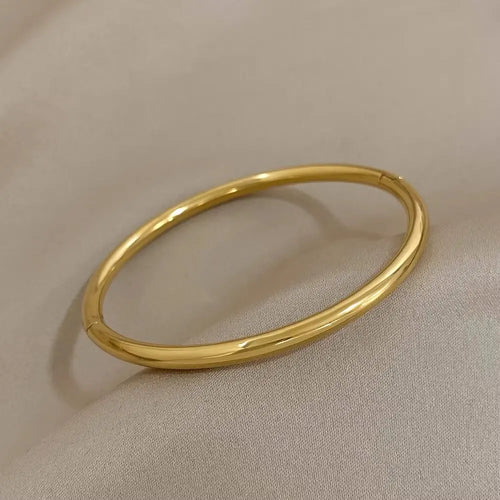 1PC Titanium Steel Stainless Steel Inlaid Zircon Gold Plated Bracelet,