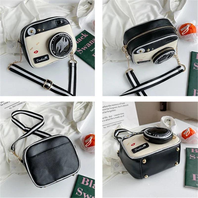 Retro Camera Shaped Women's Shoulder Crossbody Chain Bag For Ladies
