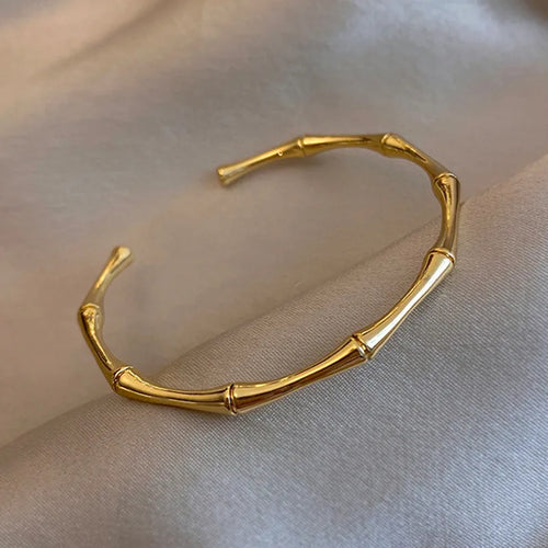 1PC Titanium Steel Stainless Steel Inlaid Zircon Gold Plated Bracelet,