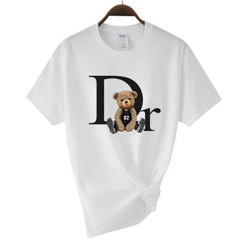 Luxury Brand Cute Bear Print Women T-shirt  Tshirt Summer Graphic