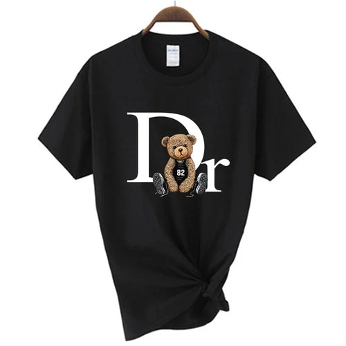 Luxury Brand Cute Bear Print Women T-shirt  Tshirt Summer Graphic